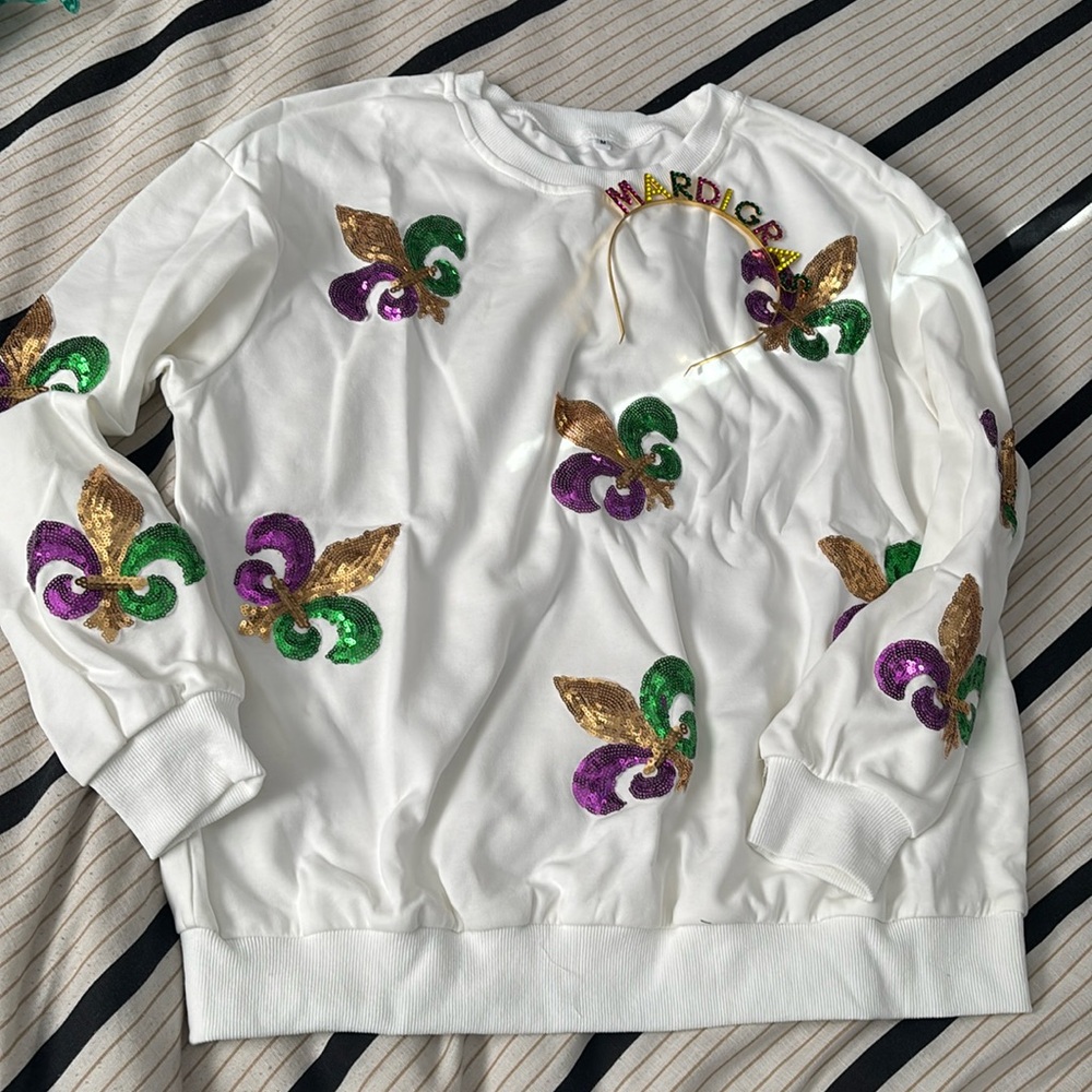 Mardi Gras Bundle! Sweater and Headband